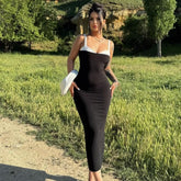 Package Hip Slim Fit Contrast Colors Sling Dress