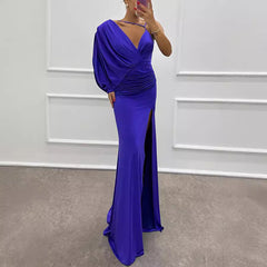 V neck Design Dress Evening Dress