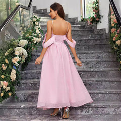 Elegantes Bandeau-Trägerkleid in Unifarbe, langes, figurbetontes, rückenfreies Abendkleid