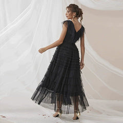 Party Gathering V neck Mesh Dress Formal Dress