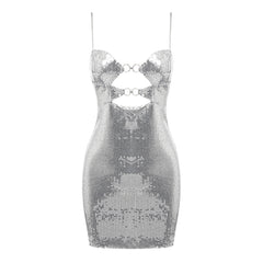 Fall Wome Retaining Ring Silver Paillette Cami Dress