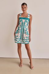 Vestido camisero con tirantes estampados