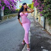 Sleeveless tube top tight slim high waist dress