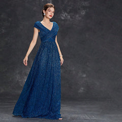 Evening Dress Deep V Plunge neck Bridesmaid Dress Sleeveless Maxi Evening Gown Prom Dress Summer