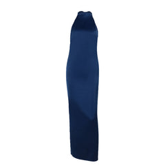 Elegantes, figurbetontes, rückenfreies Satinkleid für Damen