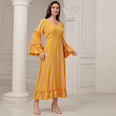 Plus Size Elegant Casual Bell Sleeve Dress