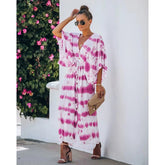 Lace Tie Dye Loose Dress Home Casual Dress