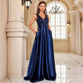Deep V Plunge Dress Backless Sequin Slim Fishtail Bridesmaid Cocktail Evening Dress