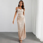 Backless Sequ Dress Maxi Dress Prom Evening Dress