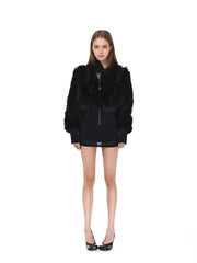 Puffer-Cordjacke mit Reißverschluss