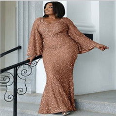 plus Size Plump Girls Long Wedding Cocktail Hip Fishtail Party Evening