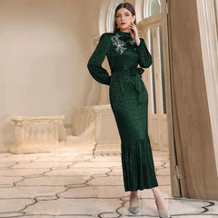 Oblique Shoulder off Shoulder Slim High Waist Maxi Dress for