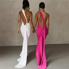 Backless Halter Sheath Slim Fit Evening Dress Dress for