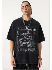 Snake Year Wrap Printed T-shirt Short Sleeves