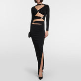 Metal Butterfly Decoration Hollow Out Cutout Dress Dress Dress