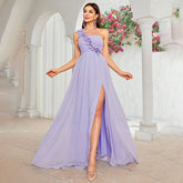 Bridesmaid Dress Long Sisters Group Sisters Dress Bridesmaid Dress Taro Purple One-Shoulder Evening Dress