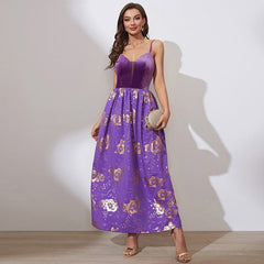 Abendkleid aus Samt mit Trägern