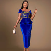 Flounced Flannel Dress Party Cocktail Dress