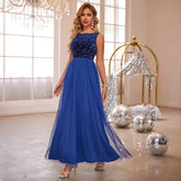 Flash Mesh Stitching Swing Dress