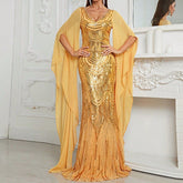 Vestido de fiesta con lentejuelas, elegante vestido de cola de pez, vestido de cóctel para la noche.