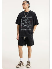 Snake Year Wrap Printed T-shirt Short Sleeves