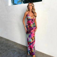 Halter See through Backless Slim Fit Sheath Dress