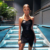 Elegant Slimming Short Dress Sleeveless Office Hip Dress