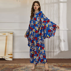 Elegante vestido con mangas de murciélago