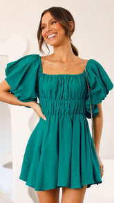 Solid Color Dress Backless off Neck Dress for
