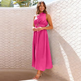 Popular Elegant Slim One Shoulder Metal Thin Dress Dress