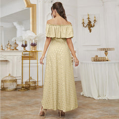 Kleid mit Ausschnitt, hoher Taille, schmal geschnitten, bedruckt
