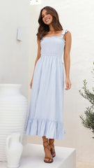 Fresh Sweet Simple Solid Color Sling Dress