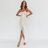 Tube Top Sleeveless Backless Dress Slim Mid Length Dress