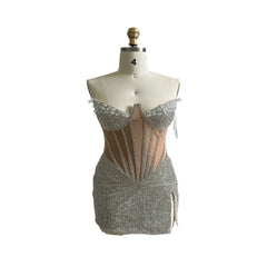 Top Sequined Heavy Industry Luxury Short Hip Nightclub Cocktail Dress