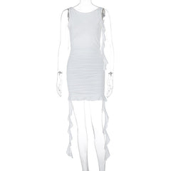 Backless Slim Fit Pleated Dress