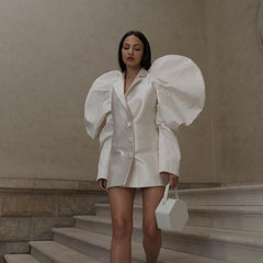 Lamb Leg Sleeve French Dress Niche Design Collared Short Elegant Dress