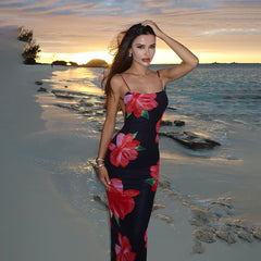 Flower Hip Beach Vacation Style Sundress