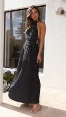 Fresh off Shoulder Halter Lace up Personality Backless Maxi Dress