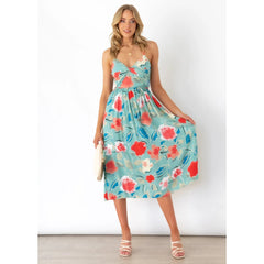 Fresh Sweet Digital Floral Printing Slip Dress