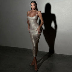 Arrival Beaded Sequ Slim Fit Sling Dress High Grade Hip for