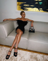 Ostrich Fur Tube Top Dress Bandage One Piece Dress Dress Short Dress