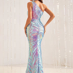 Vestido cruzado sin mangas con estampado floral grande, corte entallado, corte tubo, cola de pez, largo