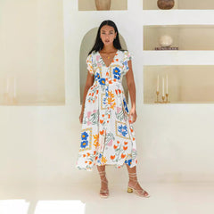 Vestido de botonadura sencilla con estampado floral de Independent St