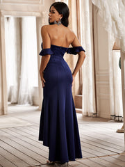 Vestido largo con volantes y parte superior de tubo