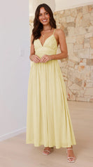 Backless Lace up Tight Waist Slim Chiffon Dress