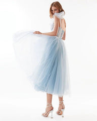 Slim Mesh Dress Cocktail Princess Dress 3D Decoration