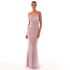 Party Sequined Backless Dress Evening Dress