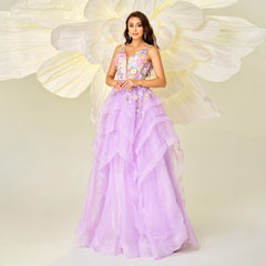 Sleeveless V neck Long Floor Length Wedding Evening Gown Pettidress Large Swing