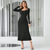 Design Back Hollow Out Cutout Slim Slimming Sheath Dress