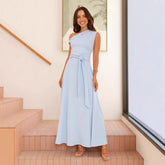 Office Solid Color Lacing Dress